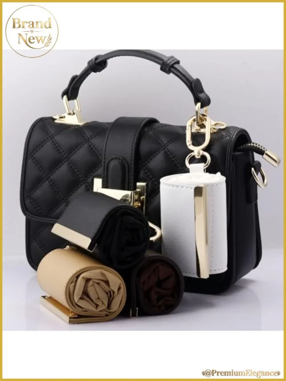 Foldable Tote Bag Keychain Large Capacity Reusable Shopping Bag Nylon